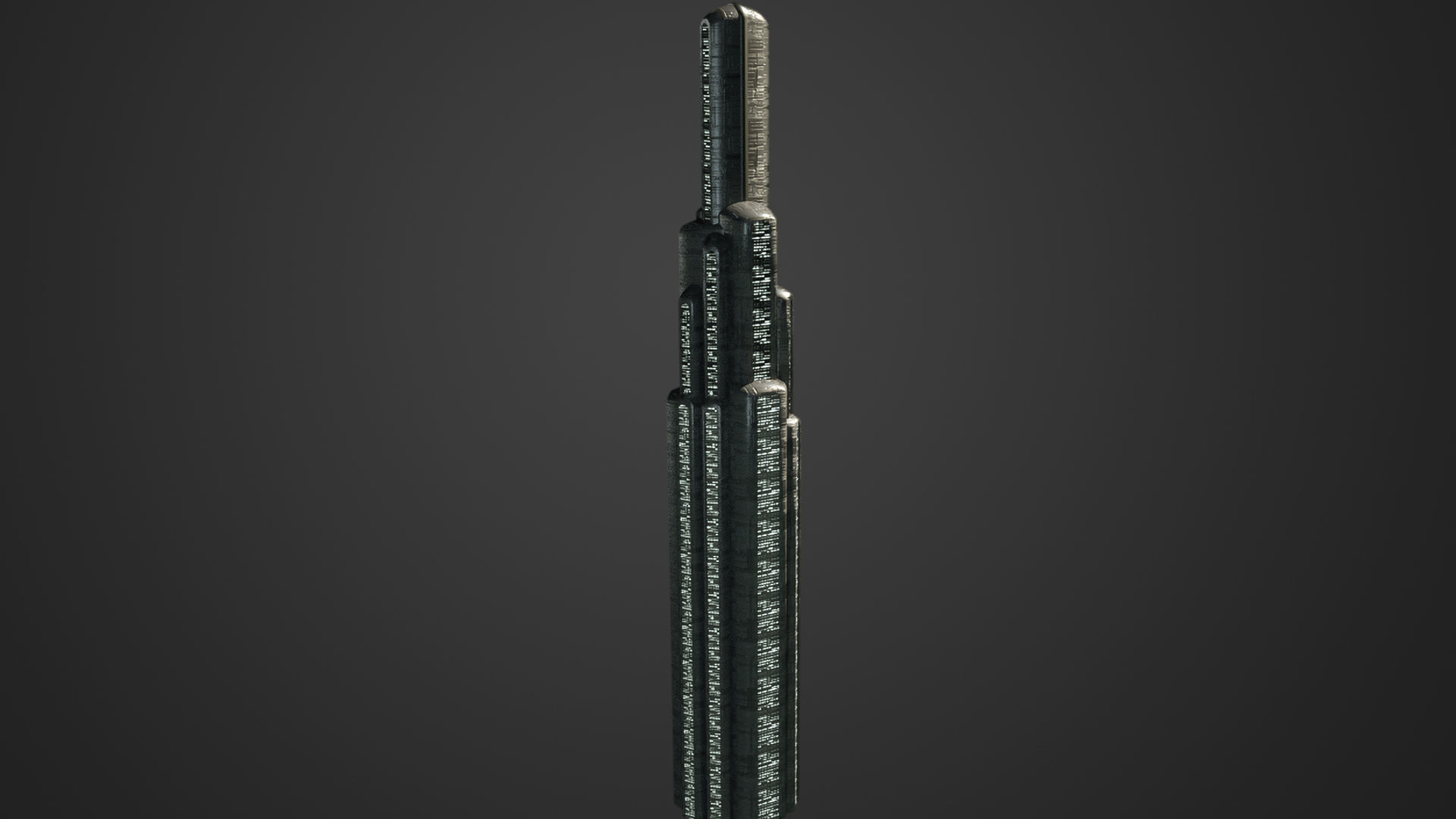 SciFi Building Low-poly 3D model_2