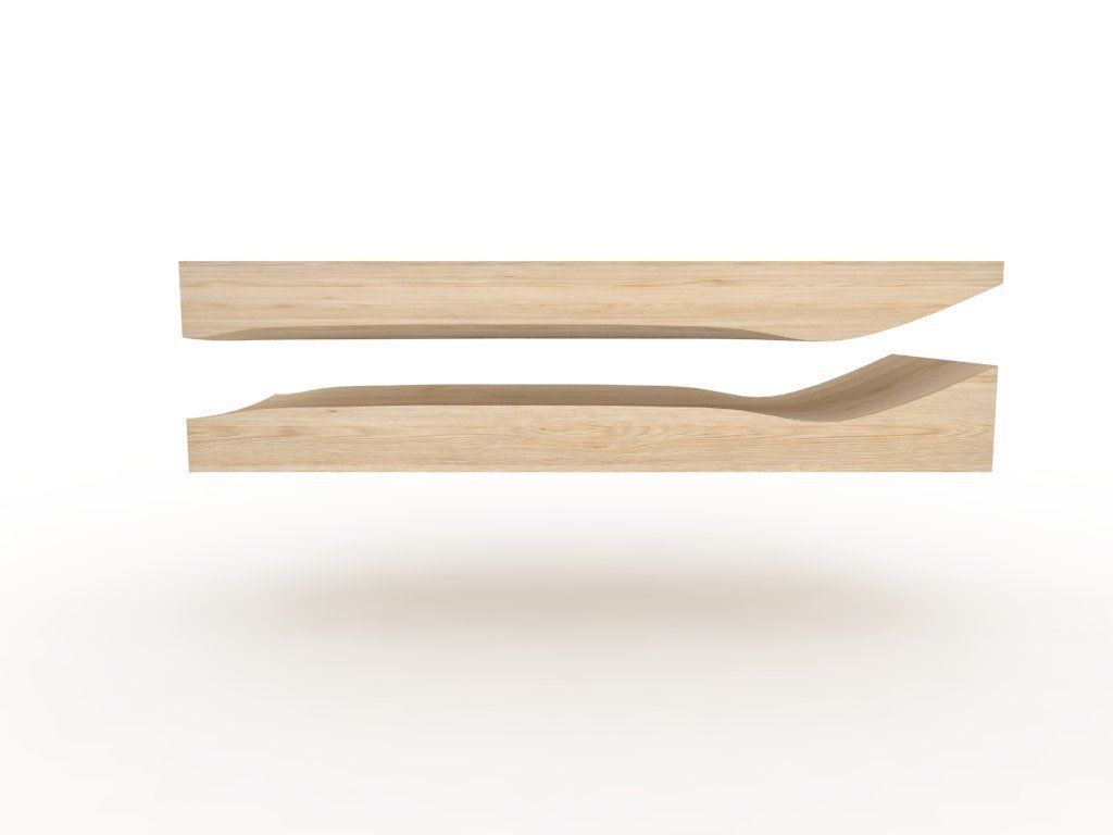 Old school shape skateboard mold- ready to be milled 3D model_1