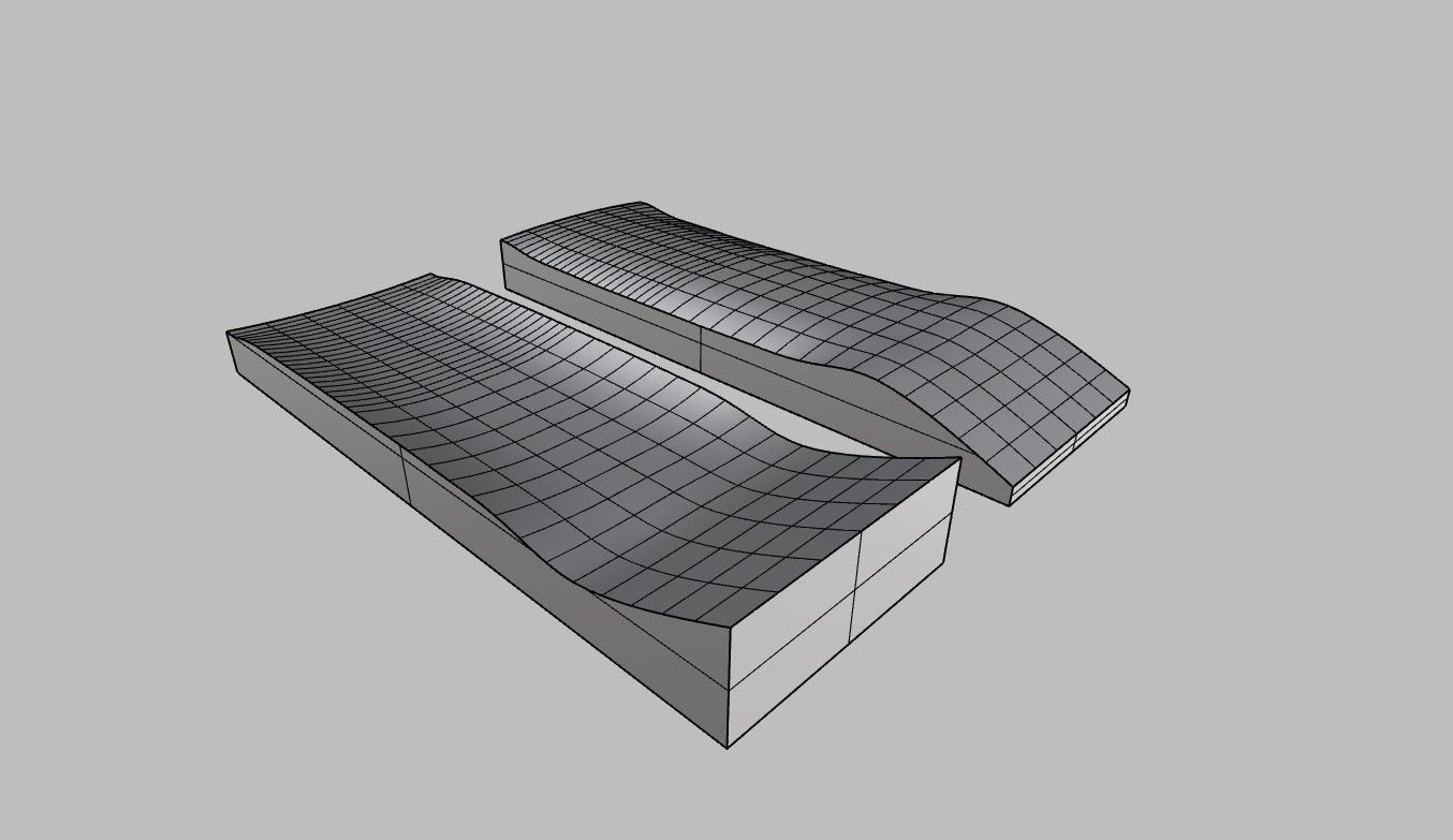 Old school shape skateboard mold- ready to be milled 3D model_5