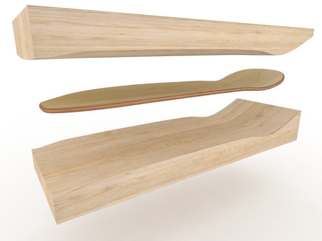 Old school shape skateboard mold- ready to be milled 3D model_6