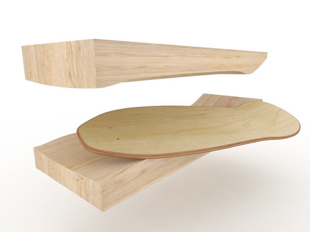 Old school shape skateboard mold- ready to be milled 3D model_7