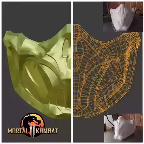 Scorpion mask from Mortal Kombat 11 - Golden demon