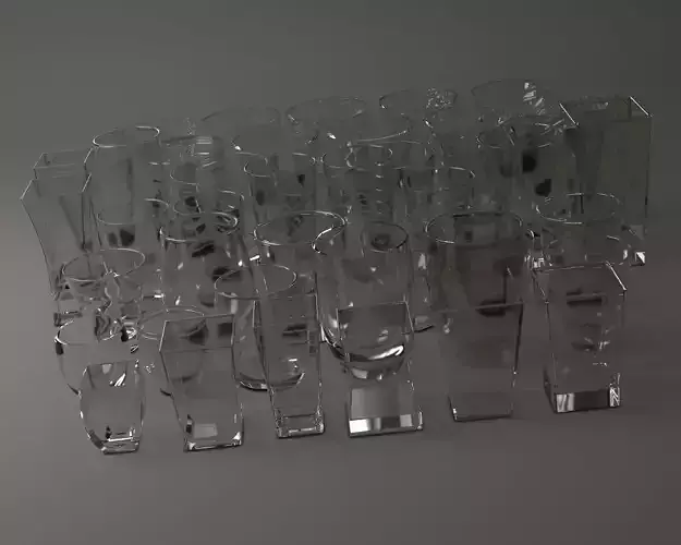 GLASSWARE---All Water Glasses 3D Model Collection