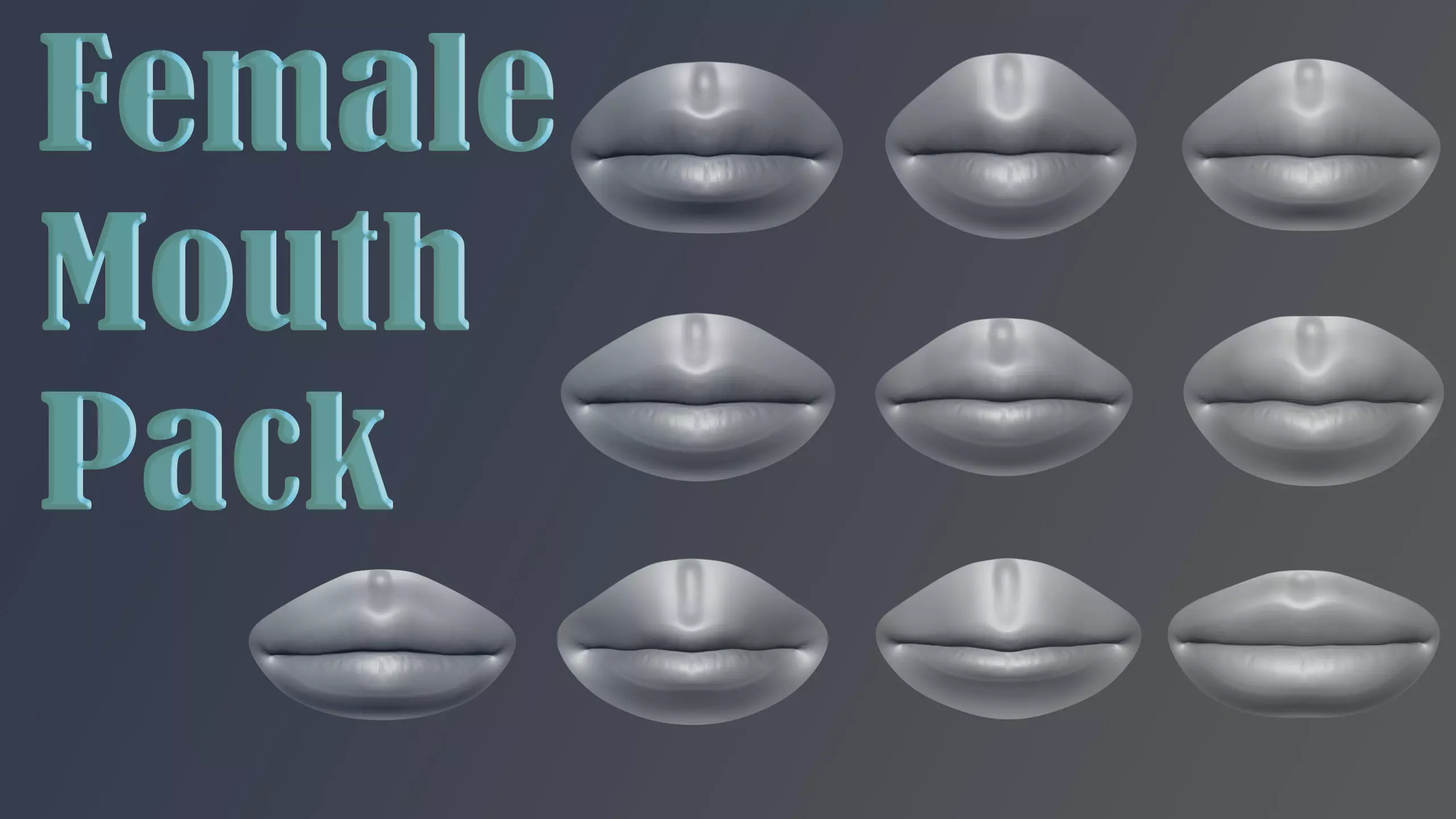 Female Mouth Pack 3D model_0