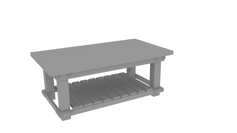 Cameron Coffee Plank Table Low-poly 3D model_4