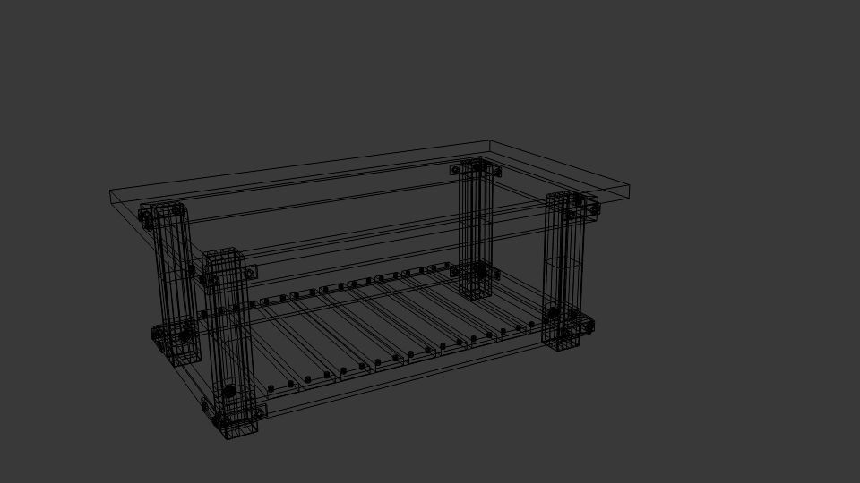 Cameron Coffee Plank Table Low-poly 3D model_5