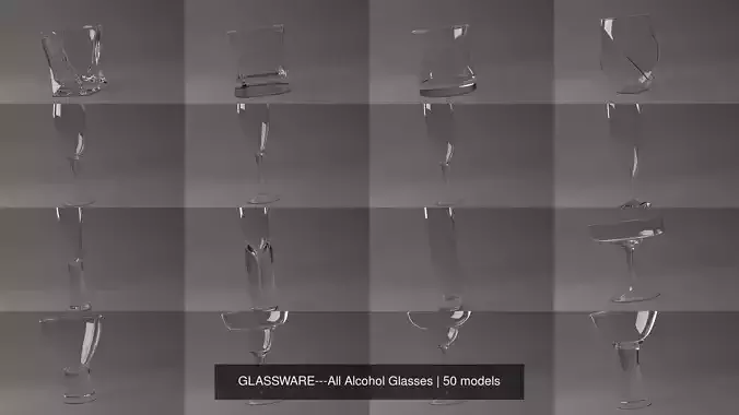 GLASSWARE---All Alcohol Glasses 3D Model Collection
