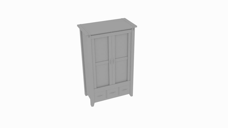 Next Clarendon Wardrobe Low-poly 3D model_4