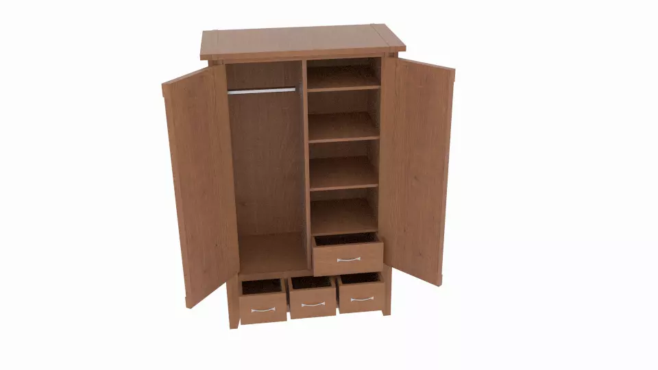 Next Clarendon Wardrobe Low-poly 3D model_0