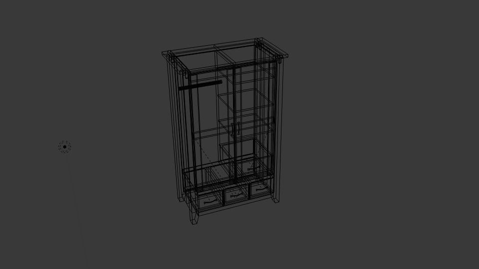 Next Clarendon Wardrobe Low-poly 3D model_5
