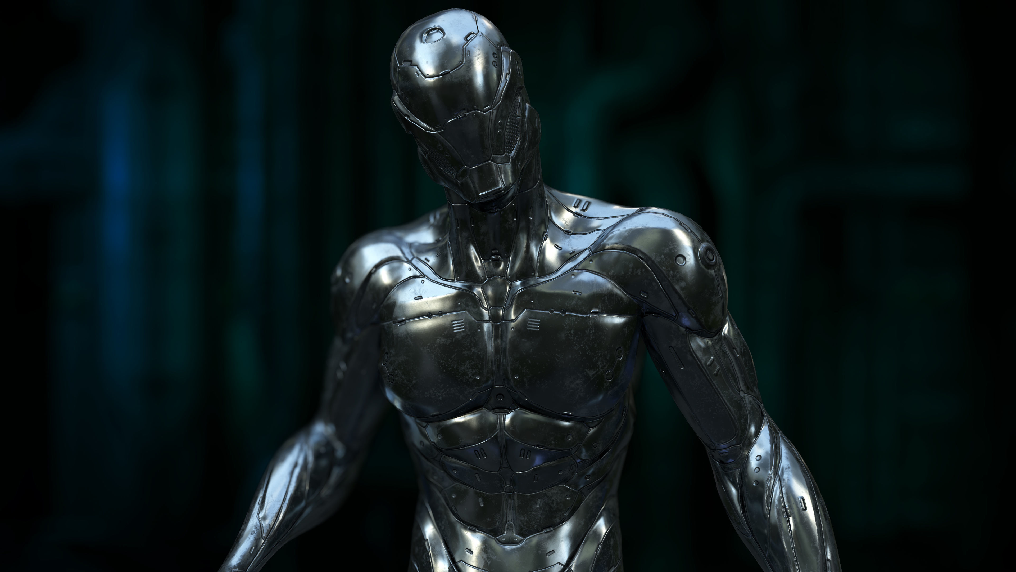 Large Nano-Cyborg Low-poly 3D model_6