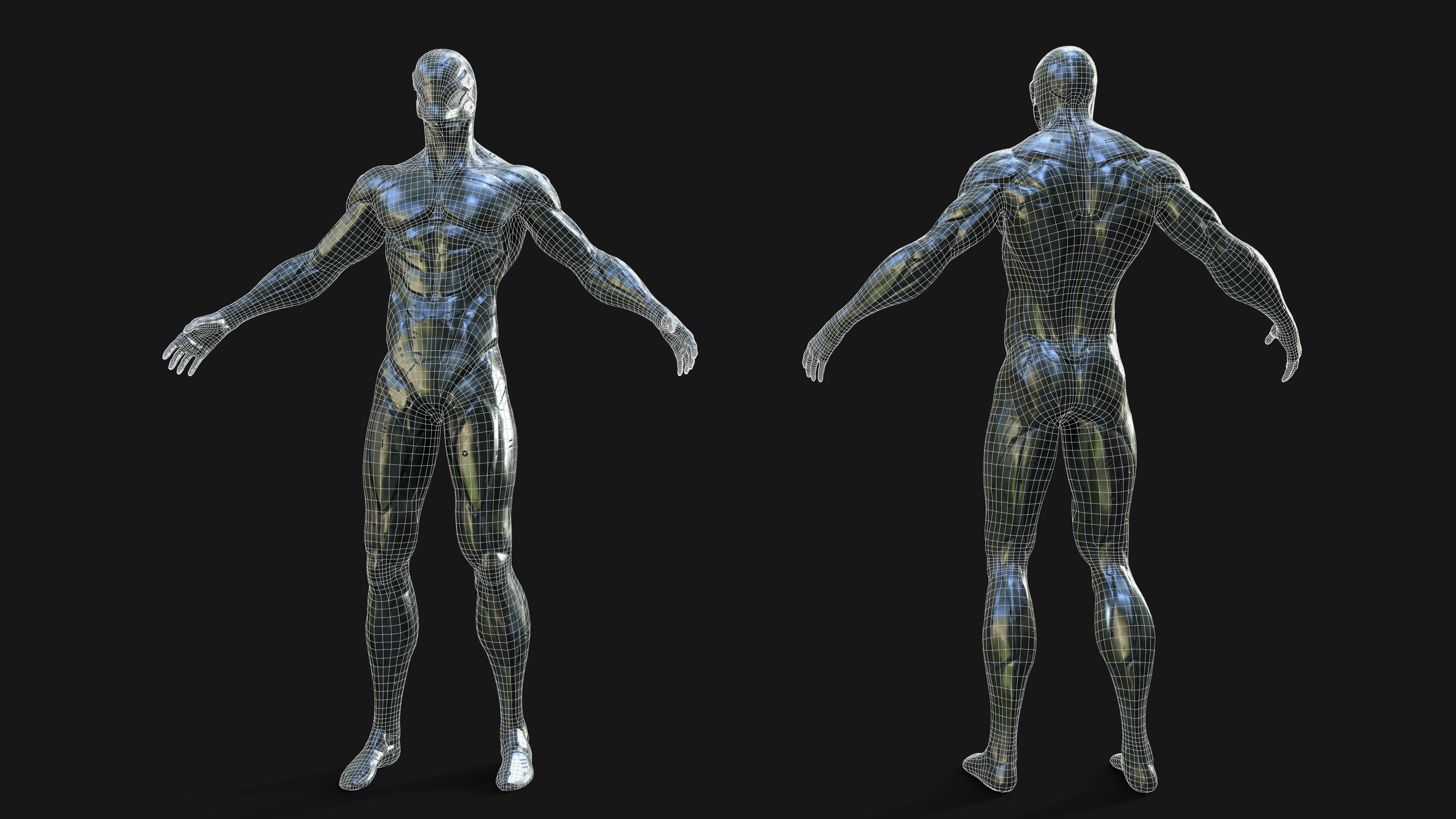 Large Nano-Cyborg Low-poly 3D model_11