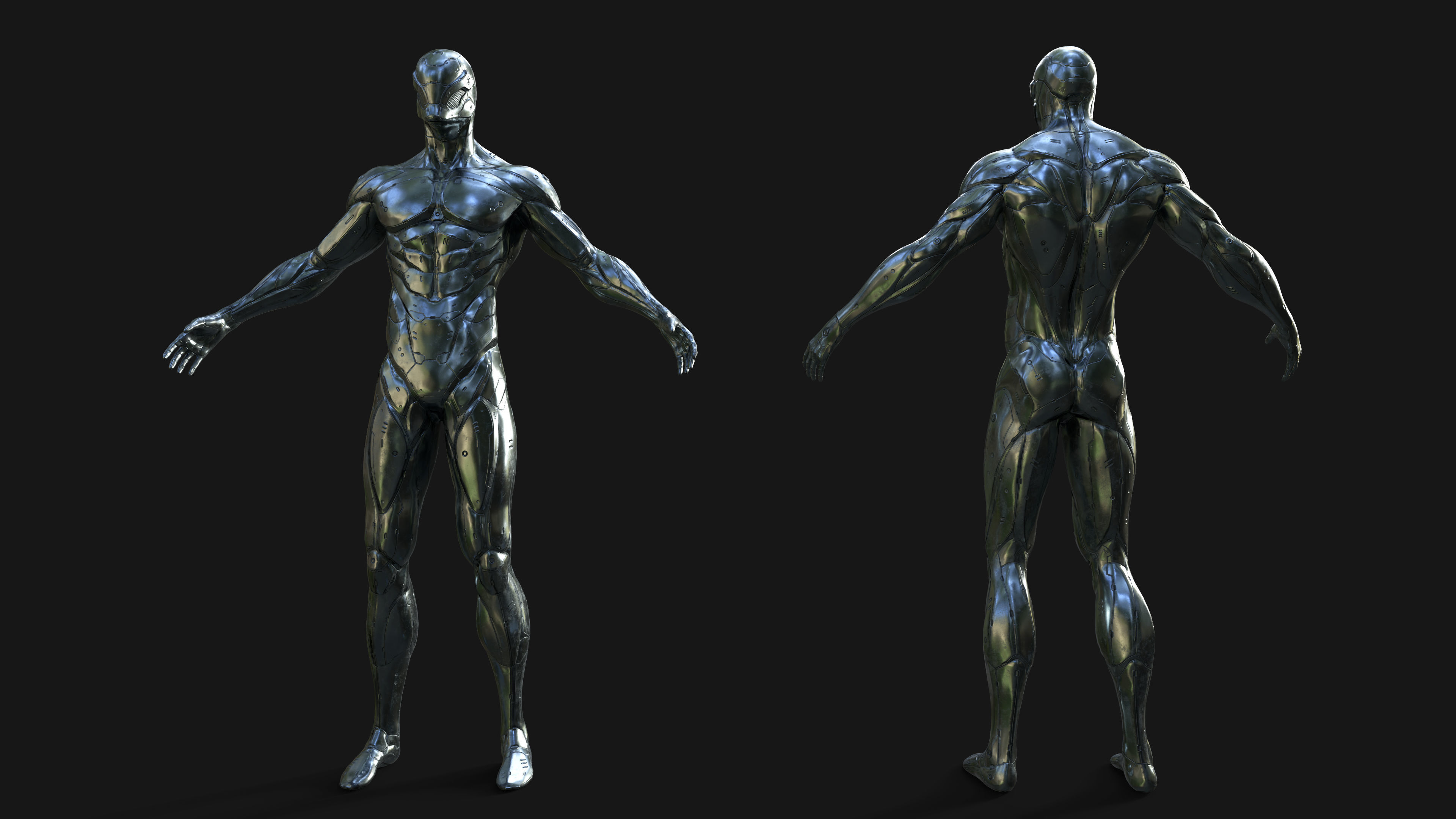 Large Nano-Cyborg Low-poly 3D model_10