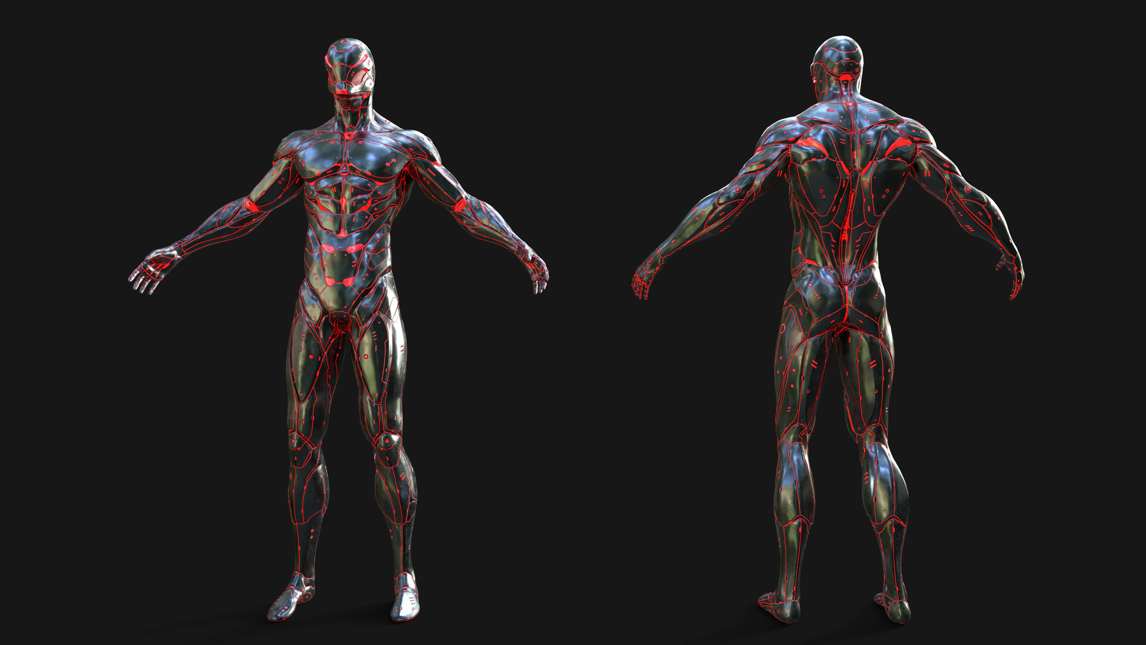 Large Nano-Cyborg Low-poly 3D model_9