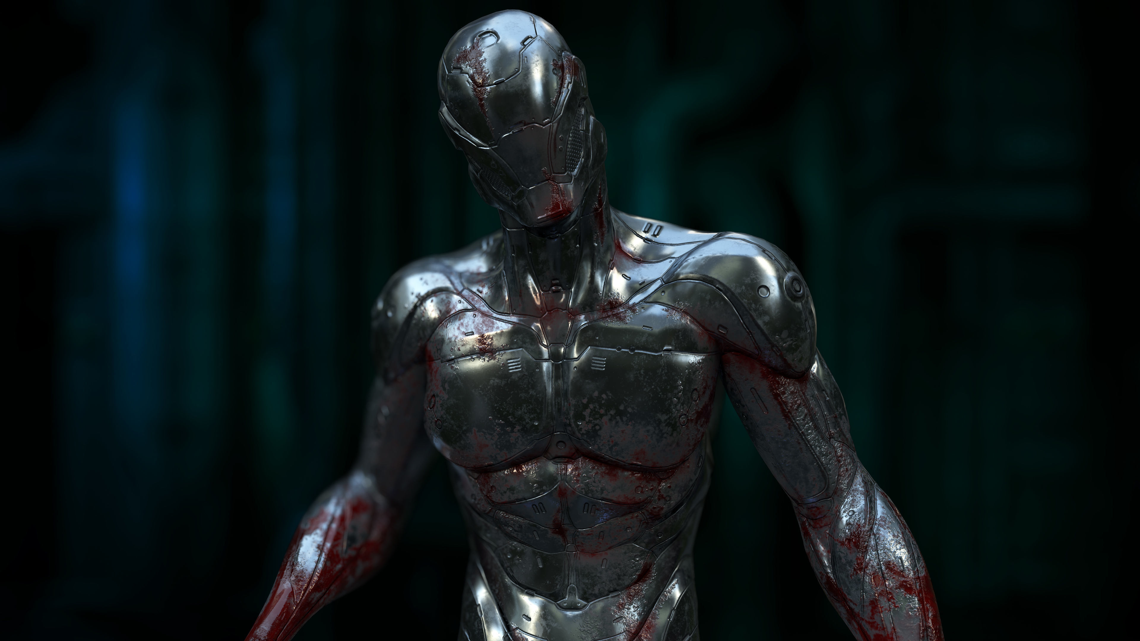 Large Nano-Cyborg Low-poly 3D model_7