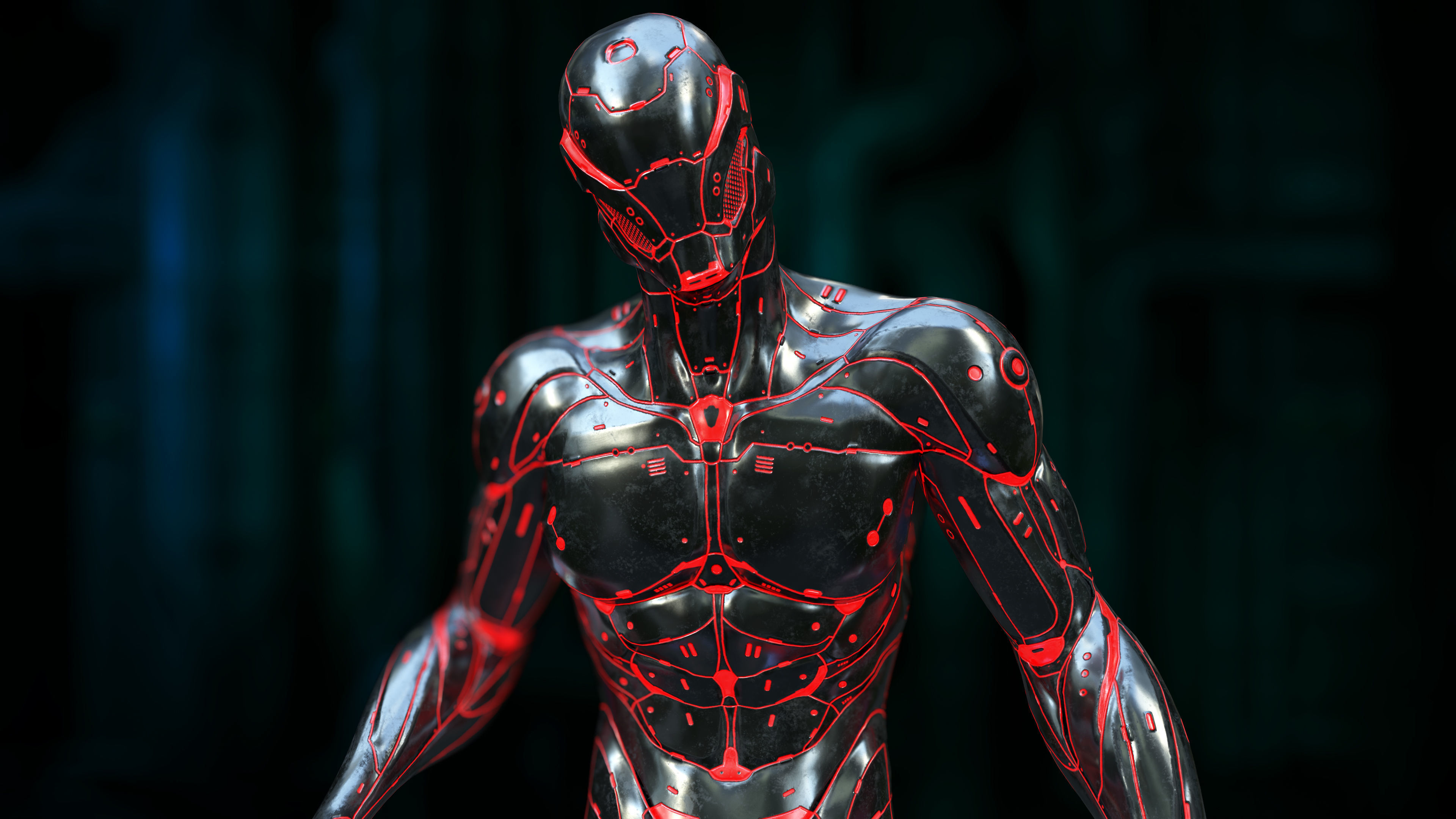 Large Nano-Cyborg Low-poly 3D model_3