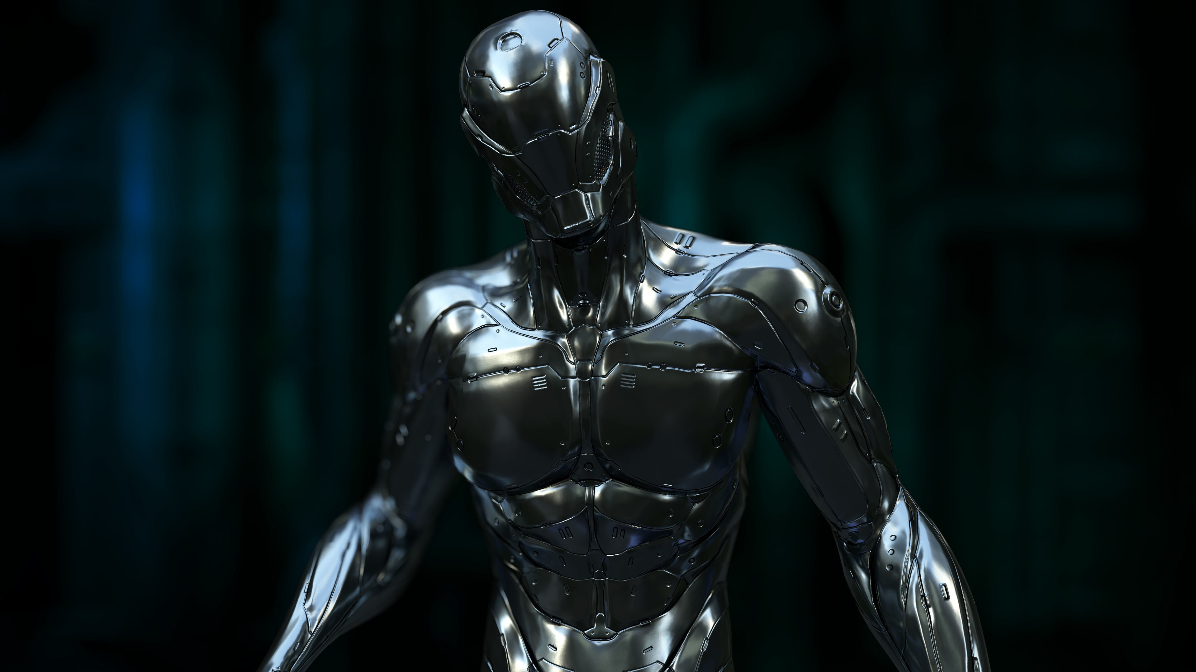 Large Nano-Cyborg Low-poly 3D model_8