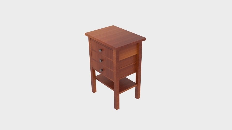  Triple Montego End Table  Low-poly 3D model_1