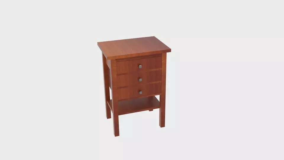 Triple Montego End Table  Low-poly 3D model_0