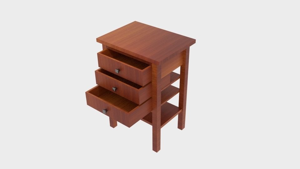  Triple Montego End Table  Low-poly 3D model_3