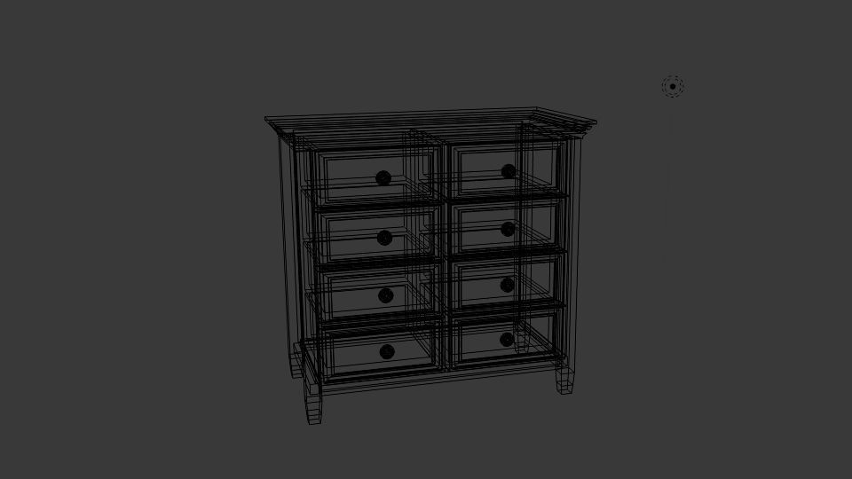 Amherst Accent Drawer Low-poly 3D model_5