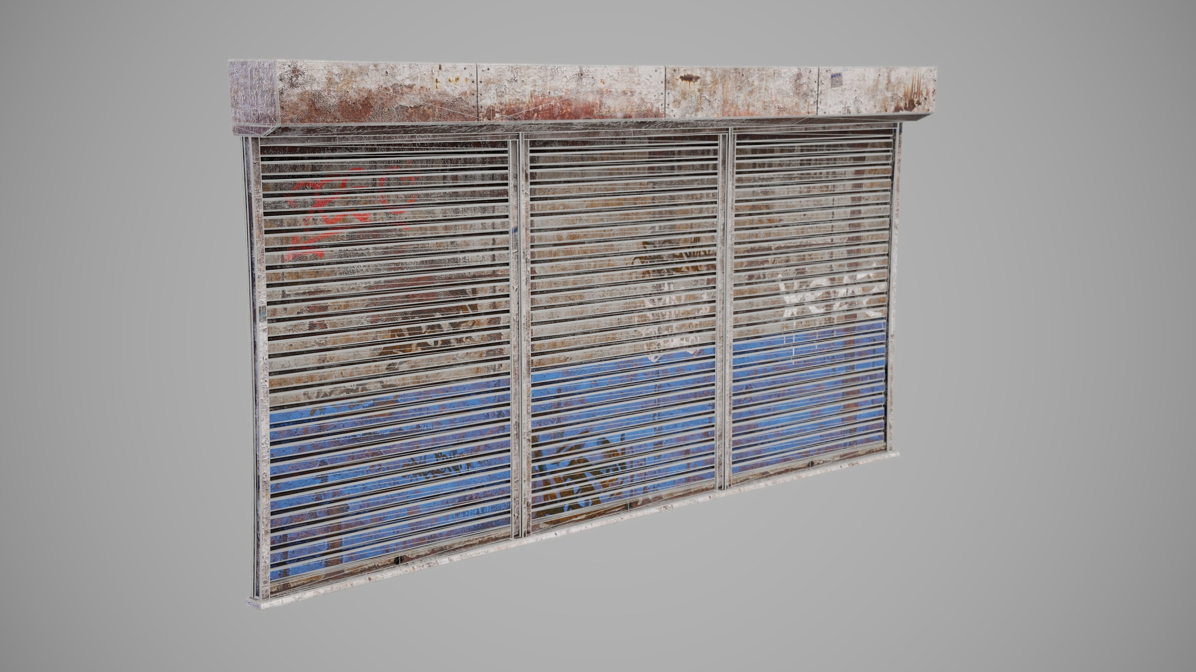 Roller Shutter Door Low-poly 3D model_10