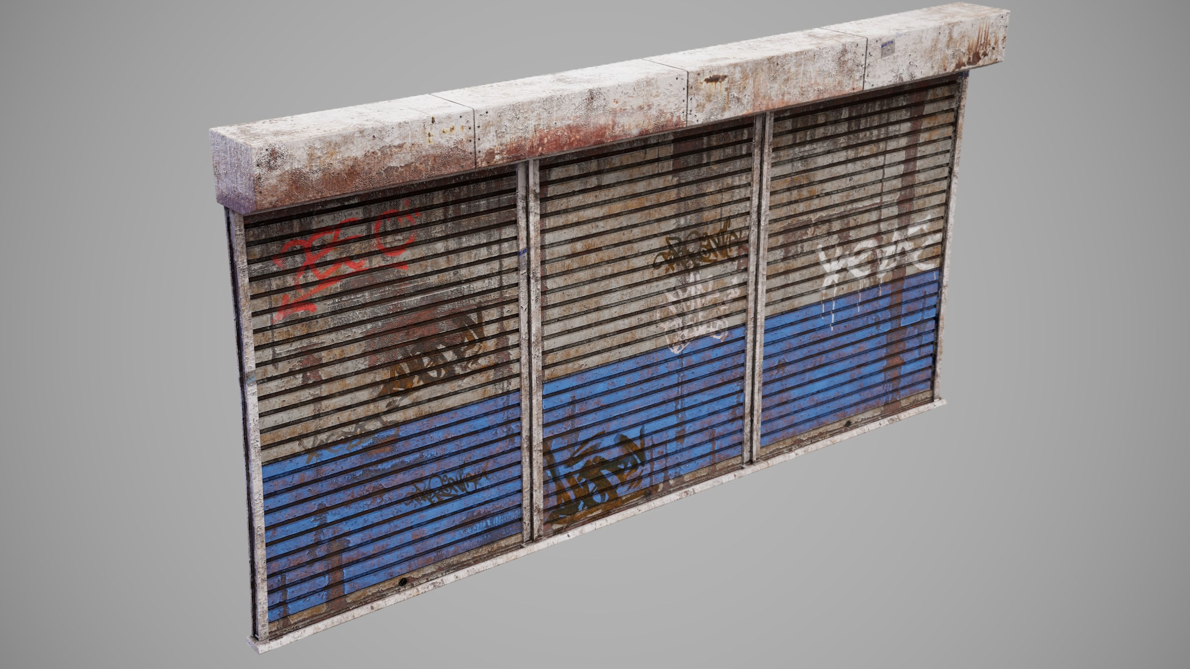 Roller Shutter Door Low-poly 3D model_11