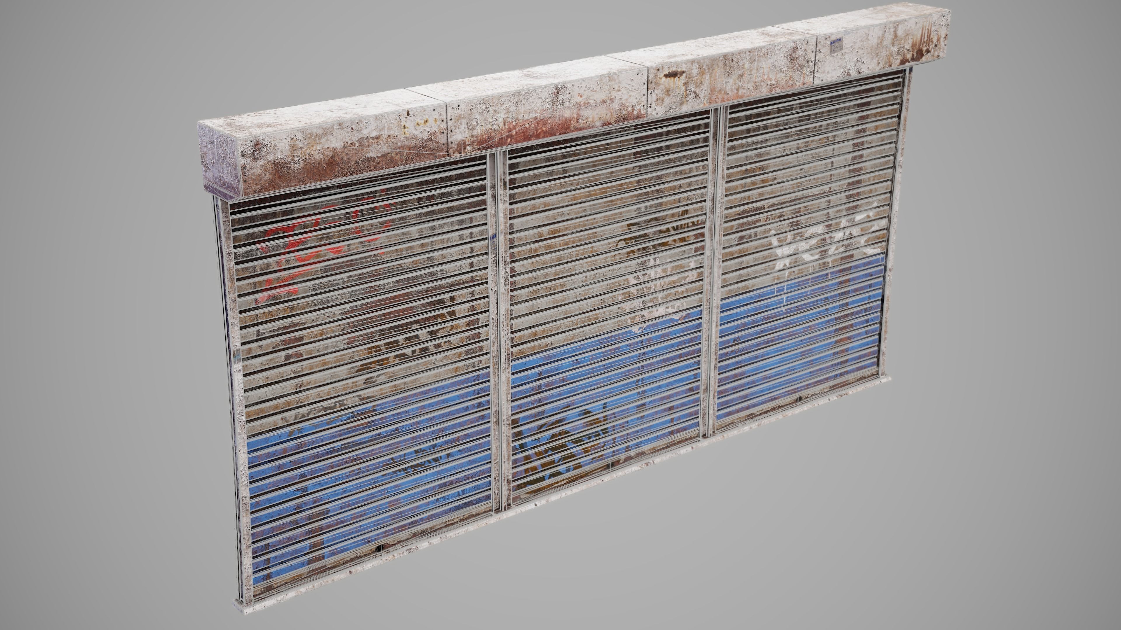 Roller Shutter Door Low-poly 3D model_12