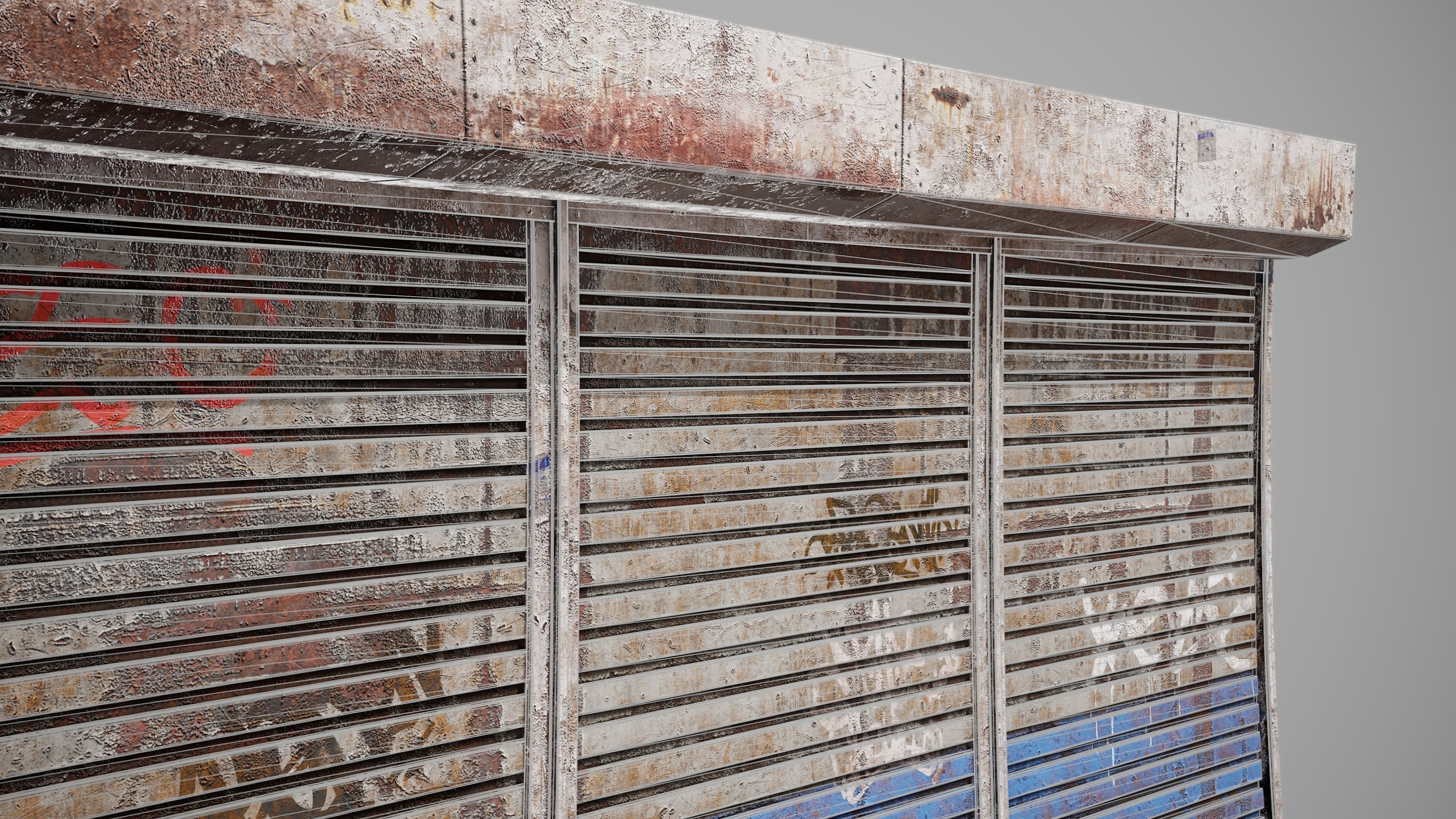 Roller Shutter Door Low-poly 3D model_13