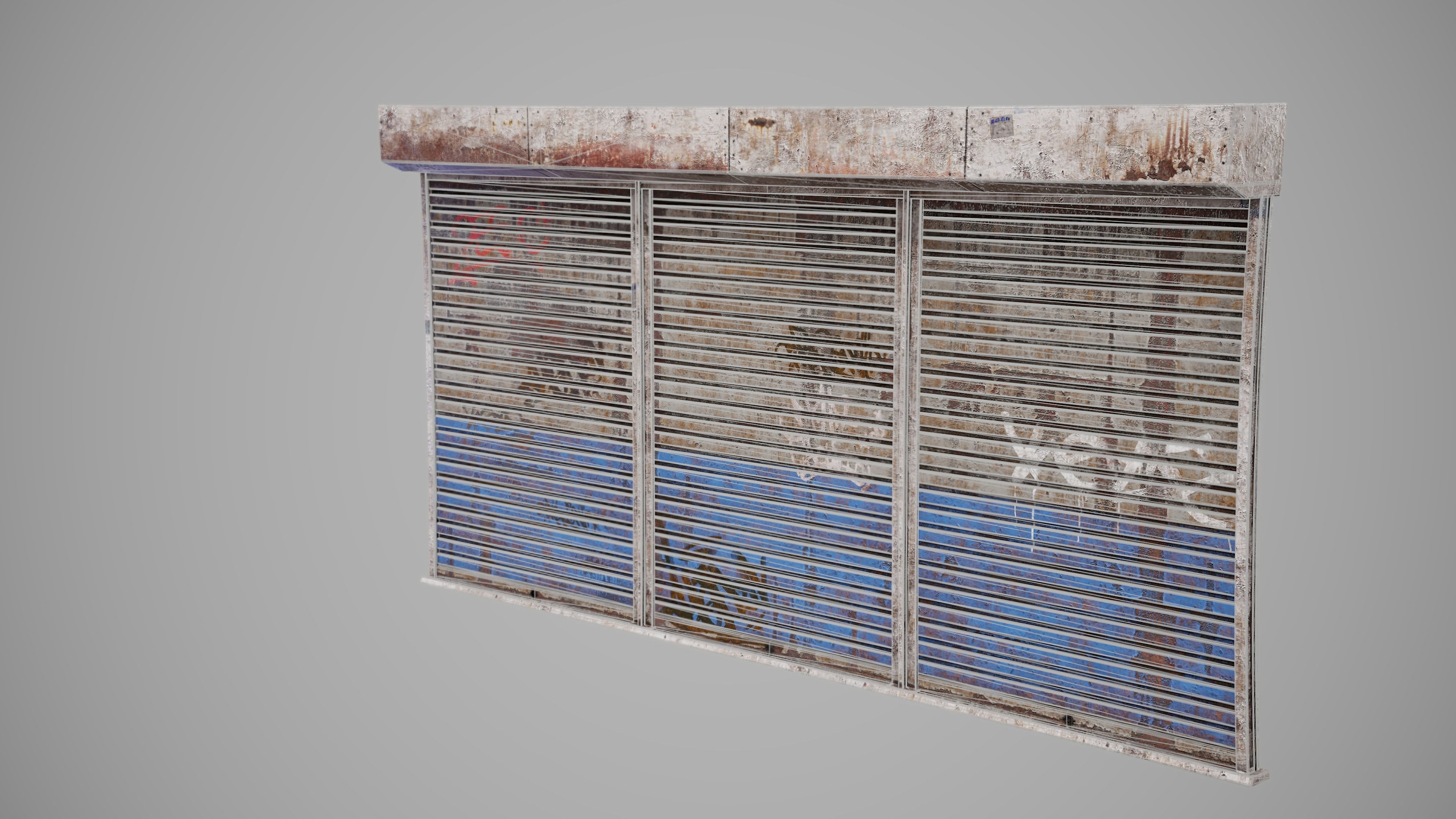 Roller Shutter Door Low-poly 3D model_6