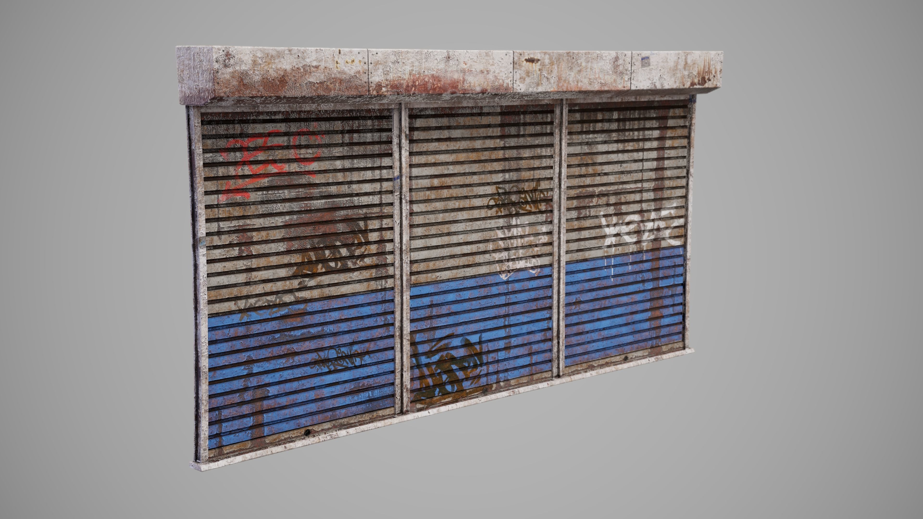 Roller Shutter Door Low-poly 3D model_9