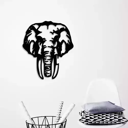 ELEPHANT HEAD WALL ART