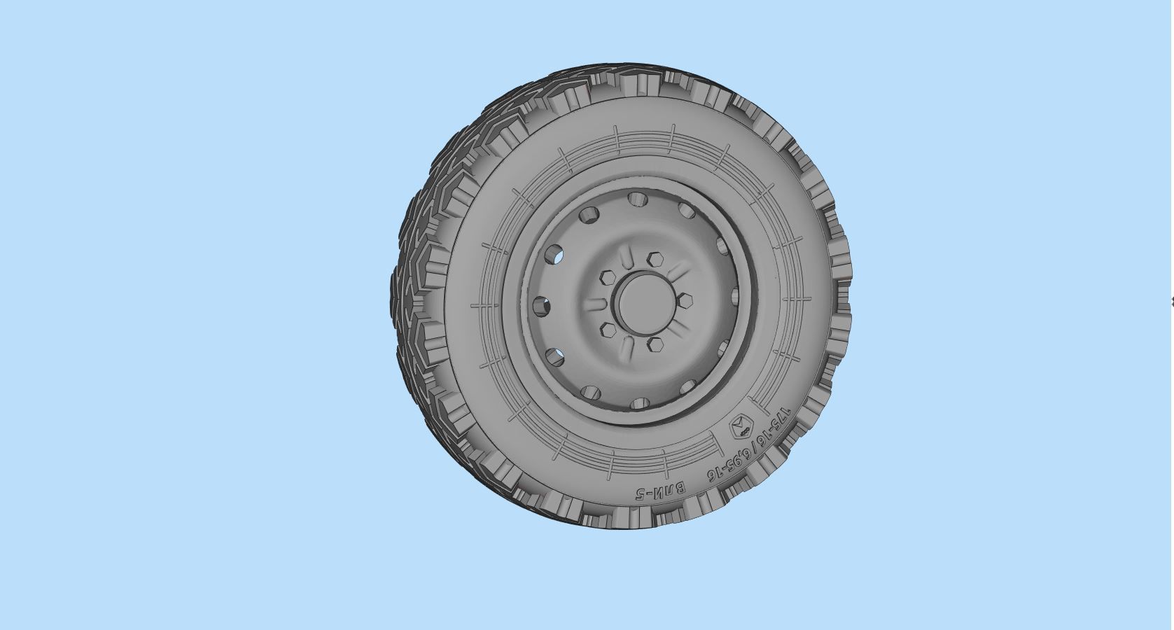 STL printable Tire and Rims for Lada Niva  3D print model_8