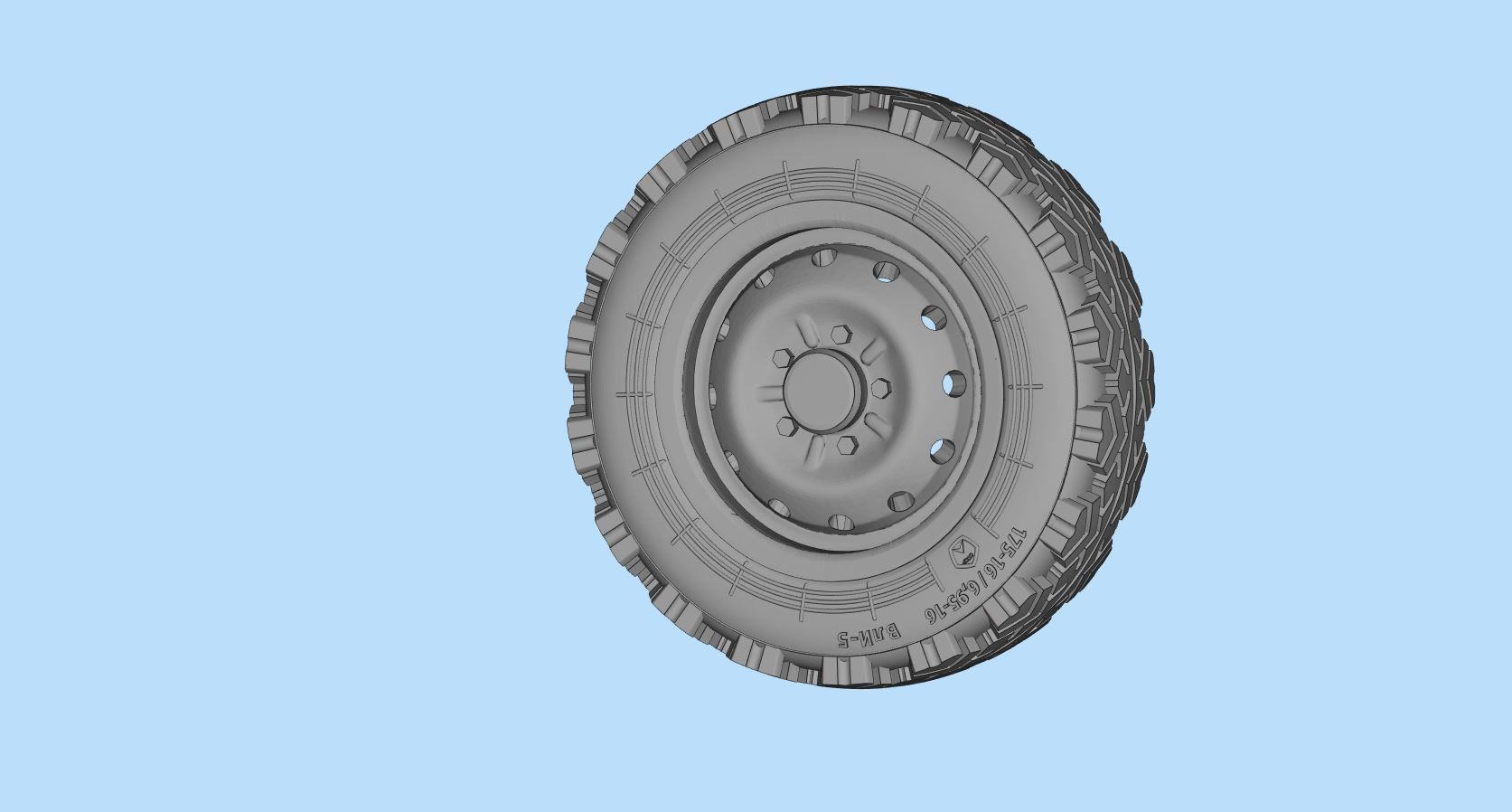 STL printable Tire and Rims for Lada Niva  3D print model_12