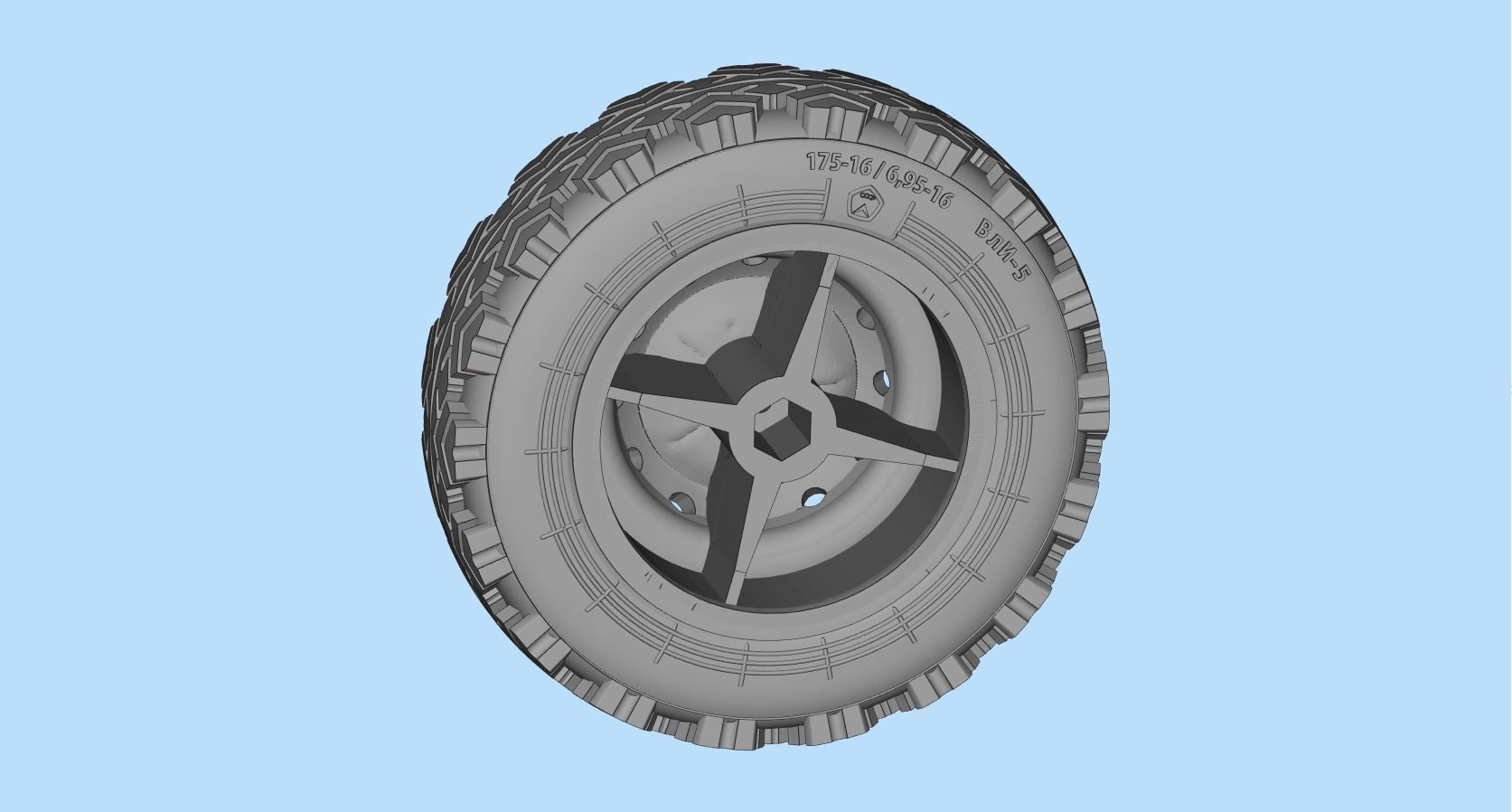 STL printable Tire and Rims for Lada Niva  3D print model_10