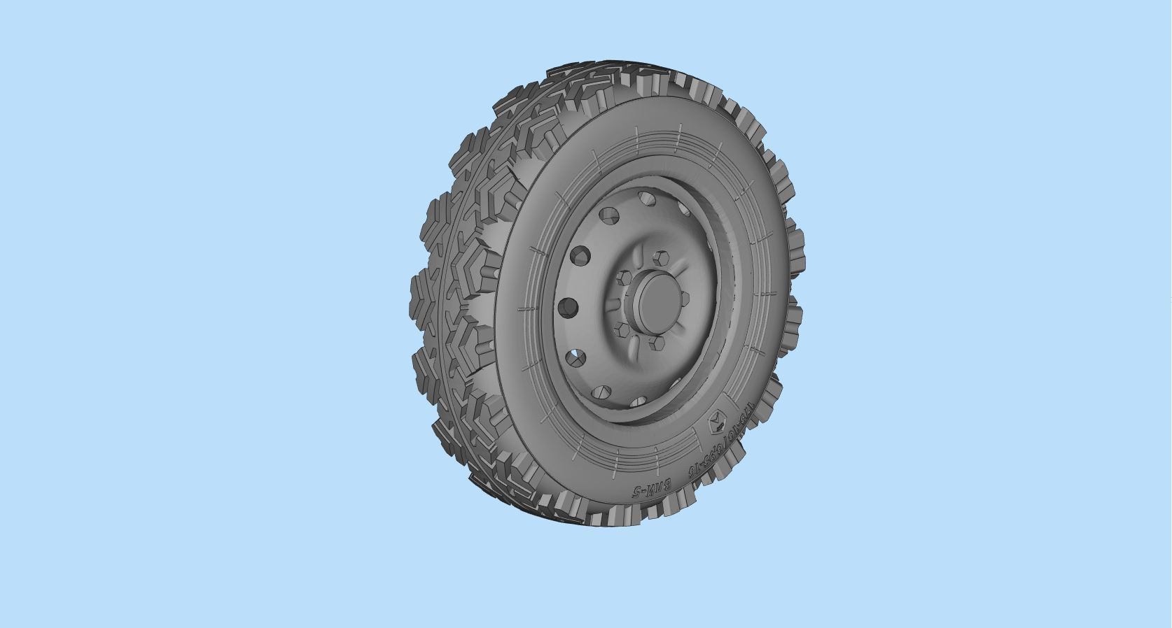 STL printable Tire and Rims for Lada Niva  3D print model_6