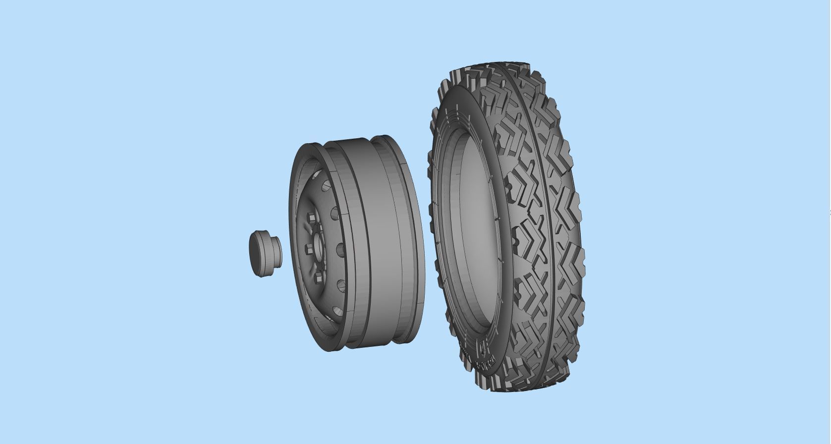 STL printable Tire and Rims for Lada Niva  3D print model_13