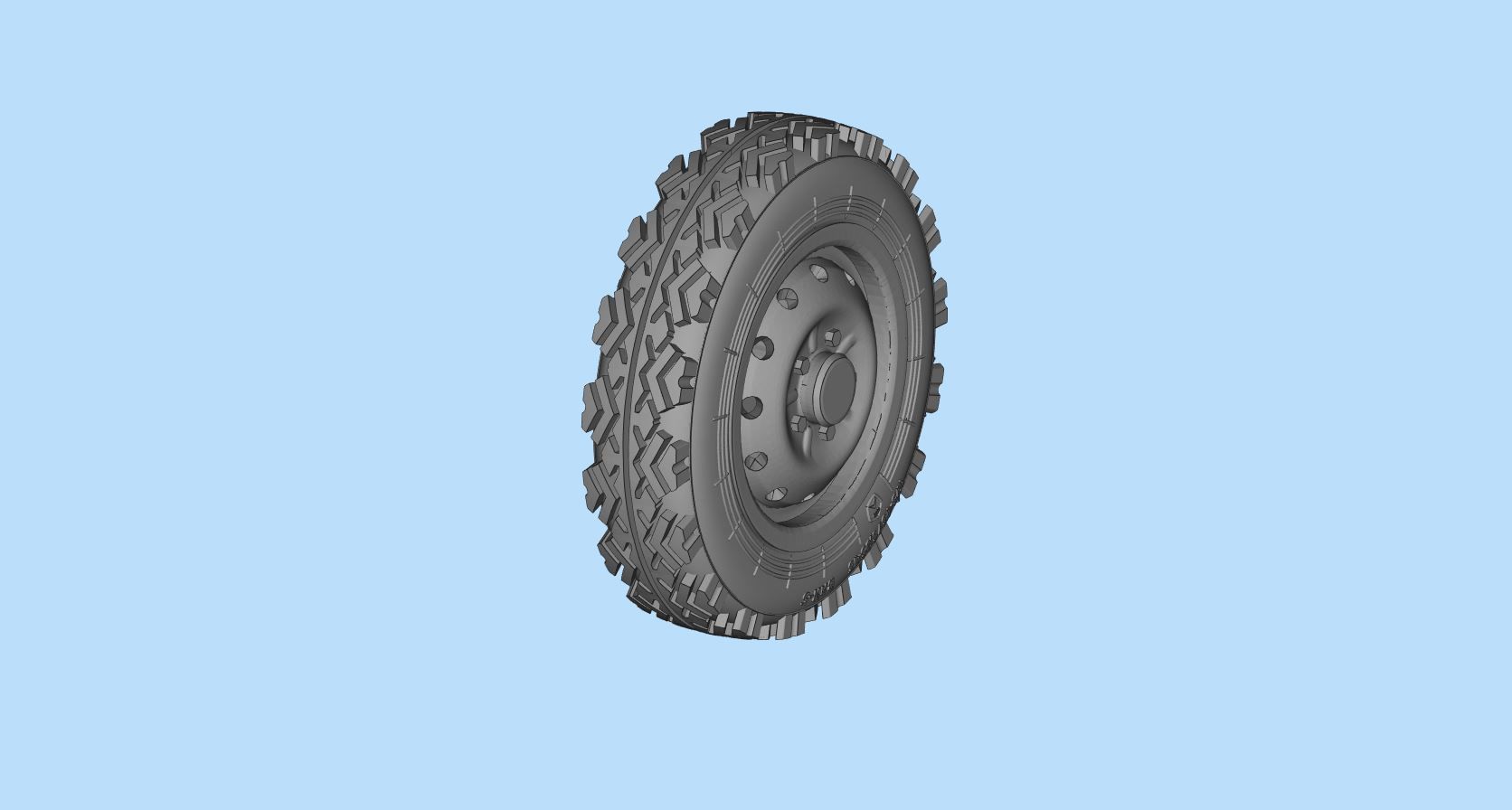 STL printable Tire and Rims for Lada Niva  3D print model_4