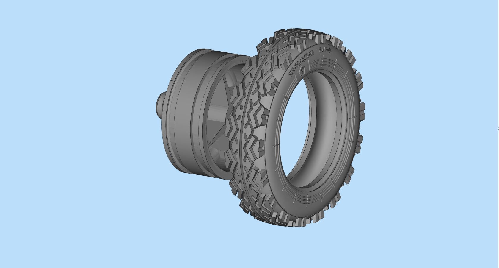 STL printable Tire and Rims for Lada Niva  3D print model_14