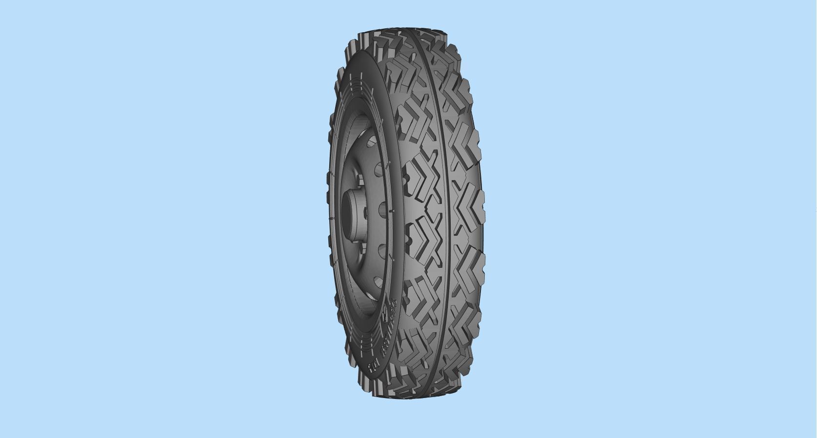 STL printable Tire and Rims for Lada Niva  3D print model_5