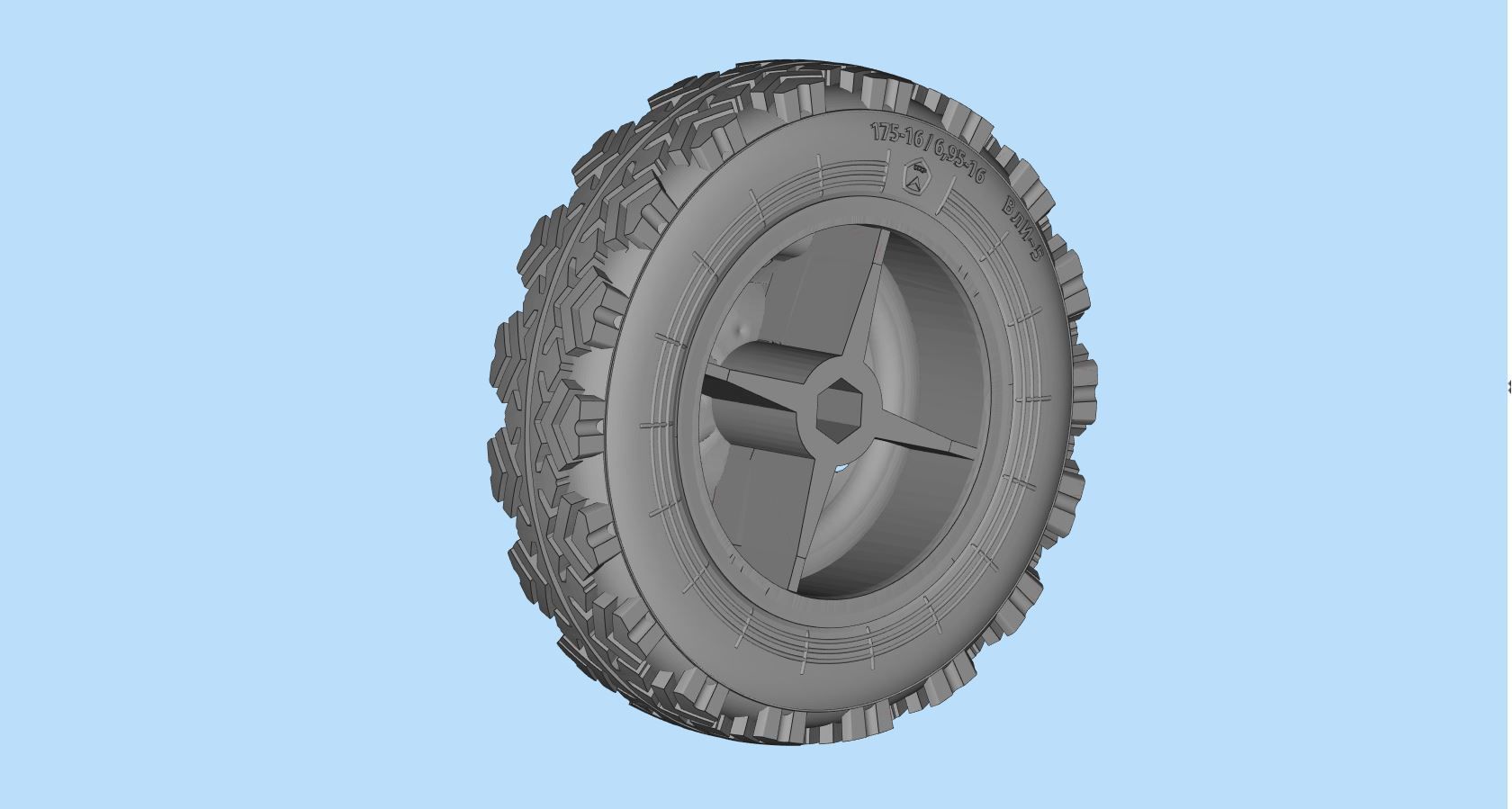 STL printable Tire and Rims for Lada Niva  3D print model_15