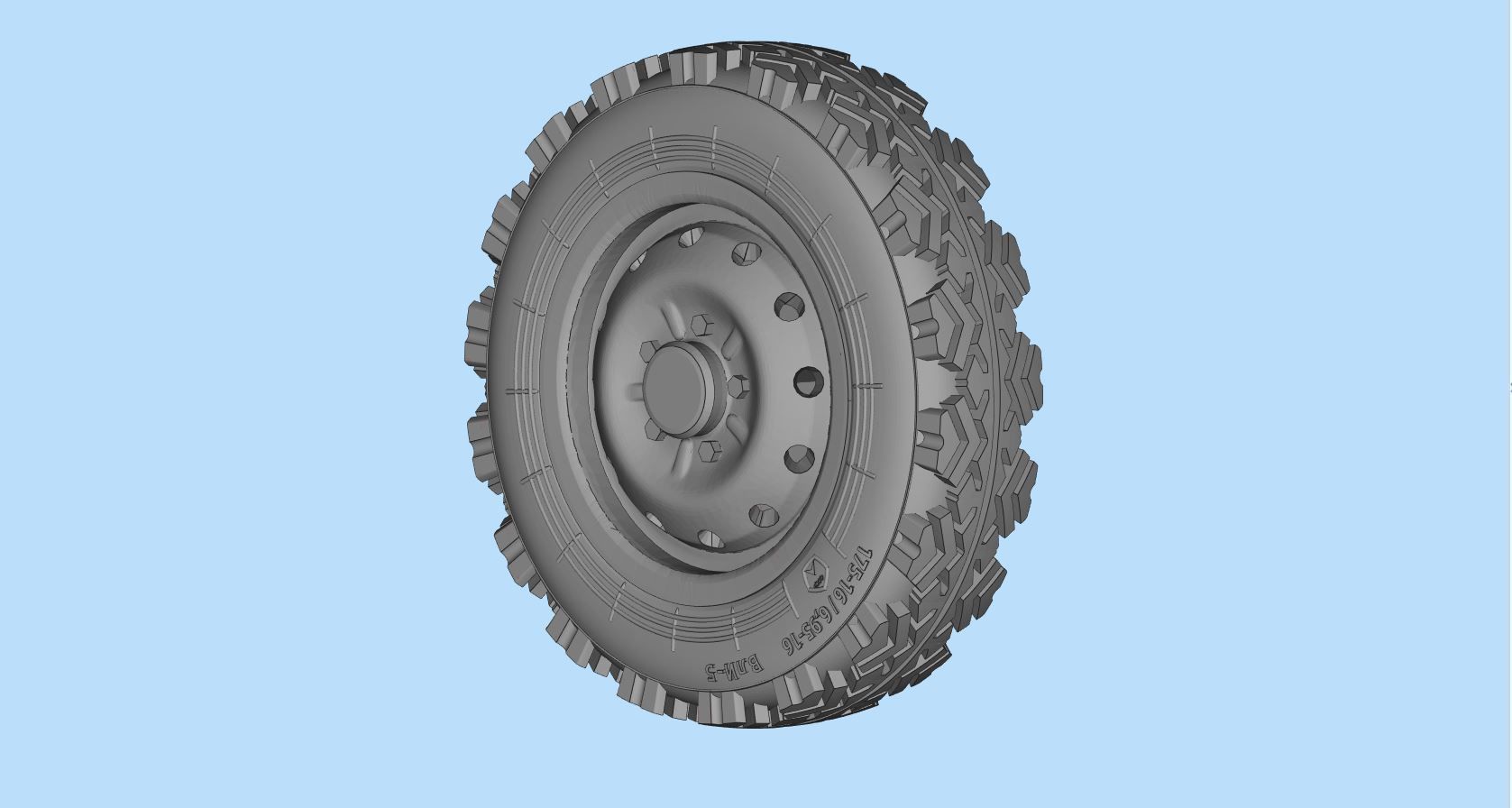 STL printable Tire and Rims for Lada Niva  3D print model_9