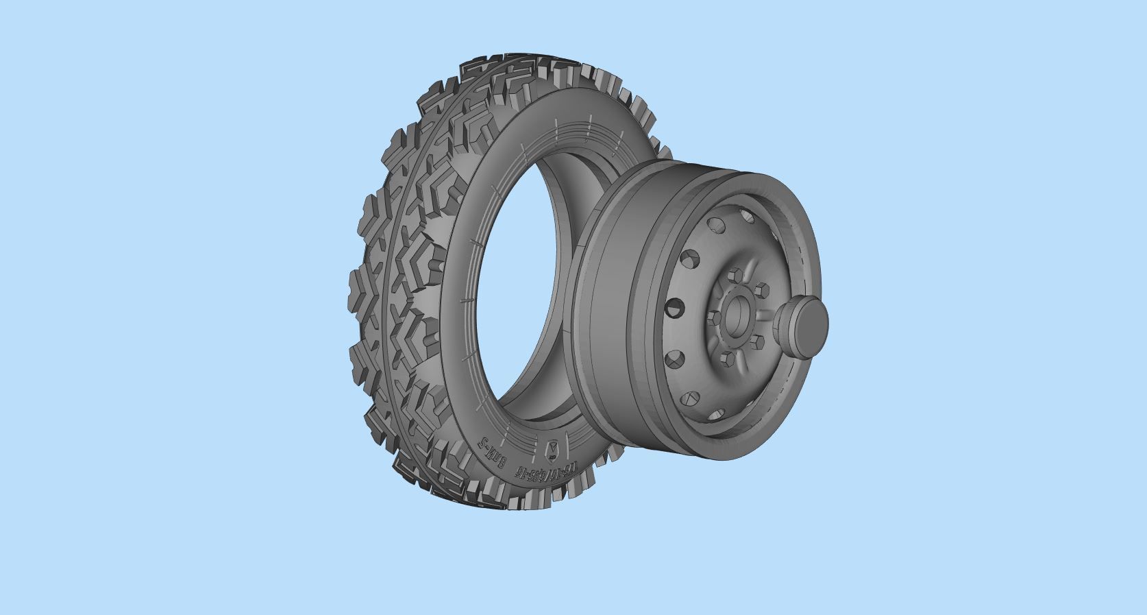 STL printable Tire and Rims for Lada Niva  3D print model_16