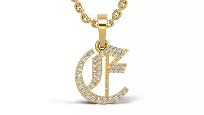 Old English E stone and solid V 2