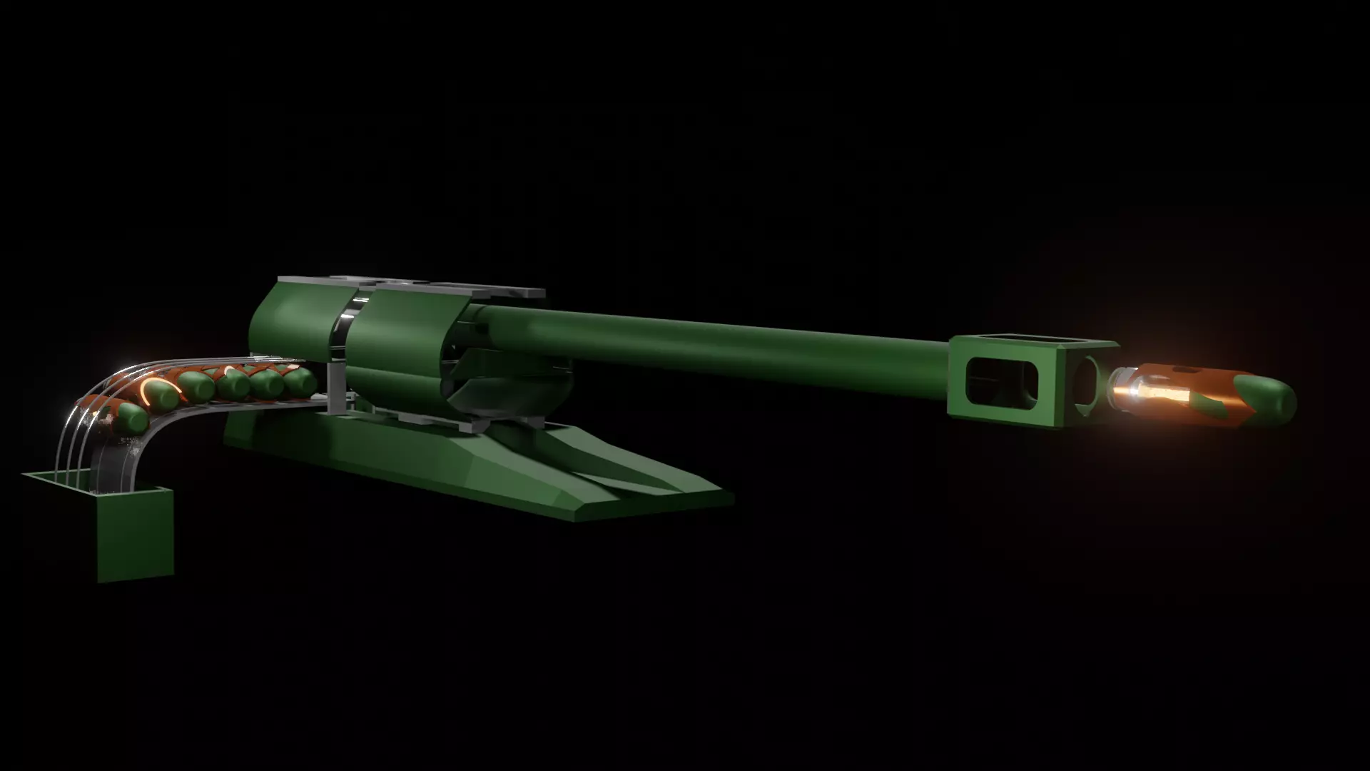 Fictional Artillery Piece and Shell Concept 3D model_0
