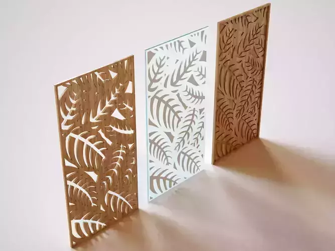 Partition laser cut wood panels