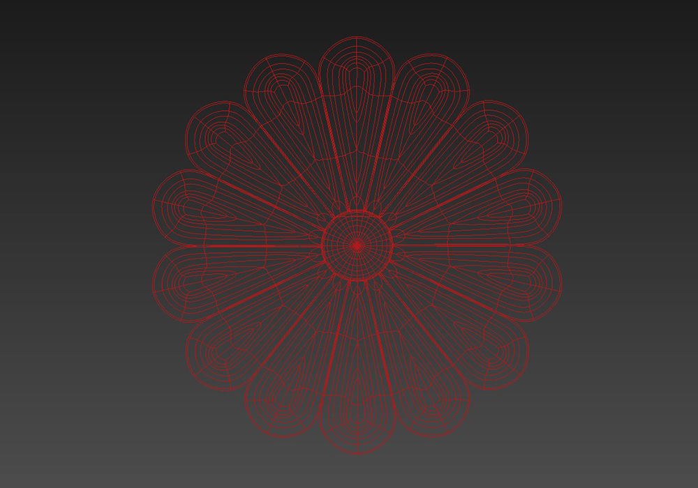 Round carved rosette  3D model_9