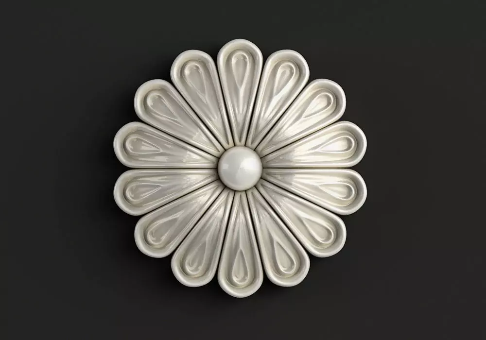 Round carved rosette  3D model_0