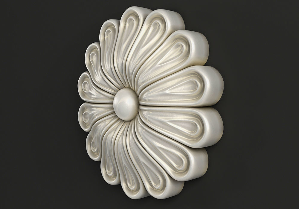 Round carved rosette  3D model_1