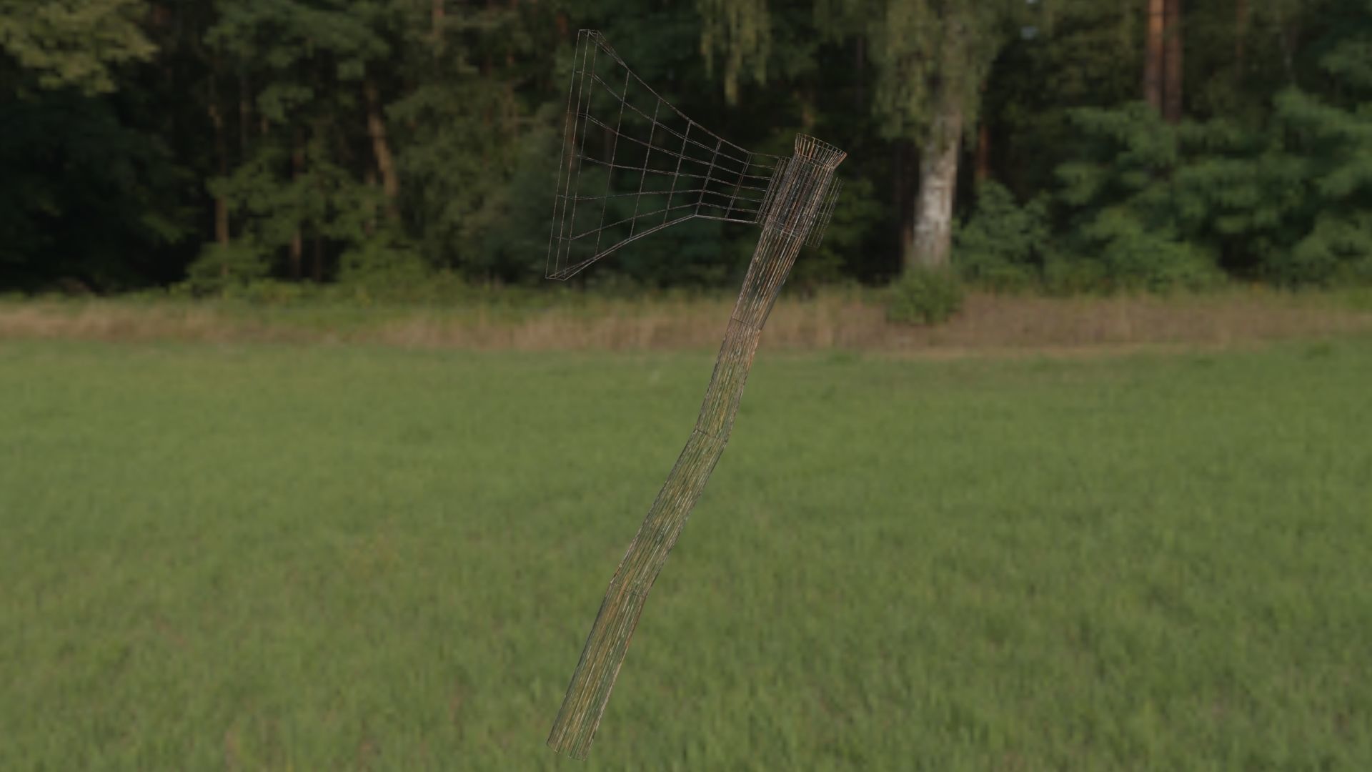 Handaxe axe in middle of field 3D model_5